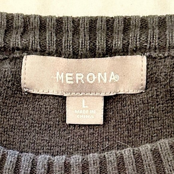 Merona Men’s Large Black Sweater - Picture 2 of 2
